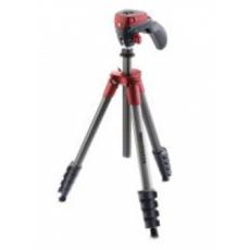 曼富图(Manfrotto) MKCOMPACTACN-RD Compact Action铝合金三脚架 5节+摄影/摄像云台套装(红色)